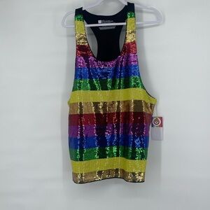 Target nwt pride rainbow sequin tank